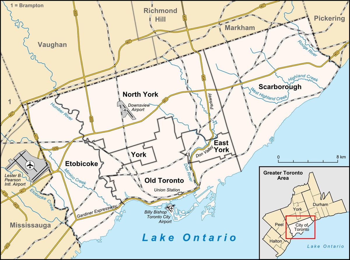Mappa di Toronto