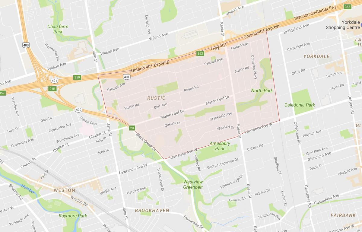 Mappa di Acero Leafneighbourhood Toronto
