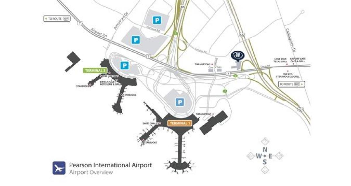Mappa di aeroporto di Toronto pearson panoramica