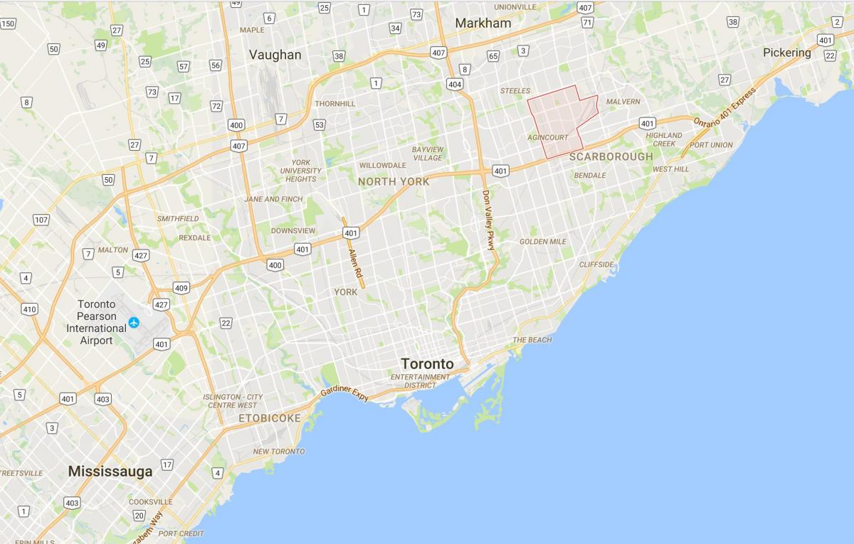 Mappa di Agincourt distretto di Toronto