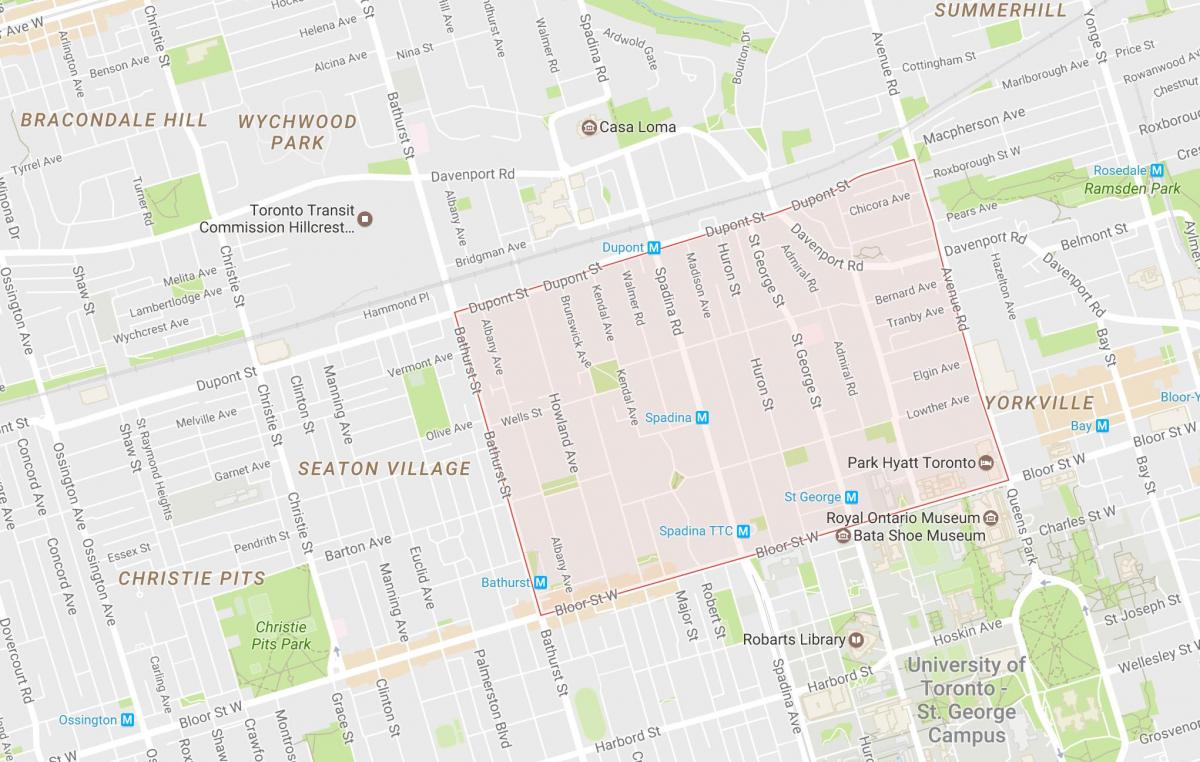 Mappa dell'Allegato del quartiere di Toronto