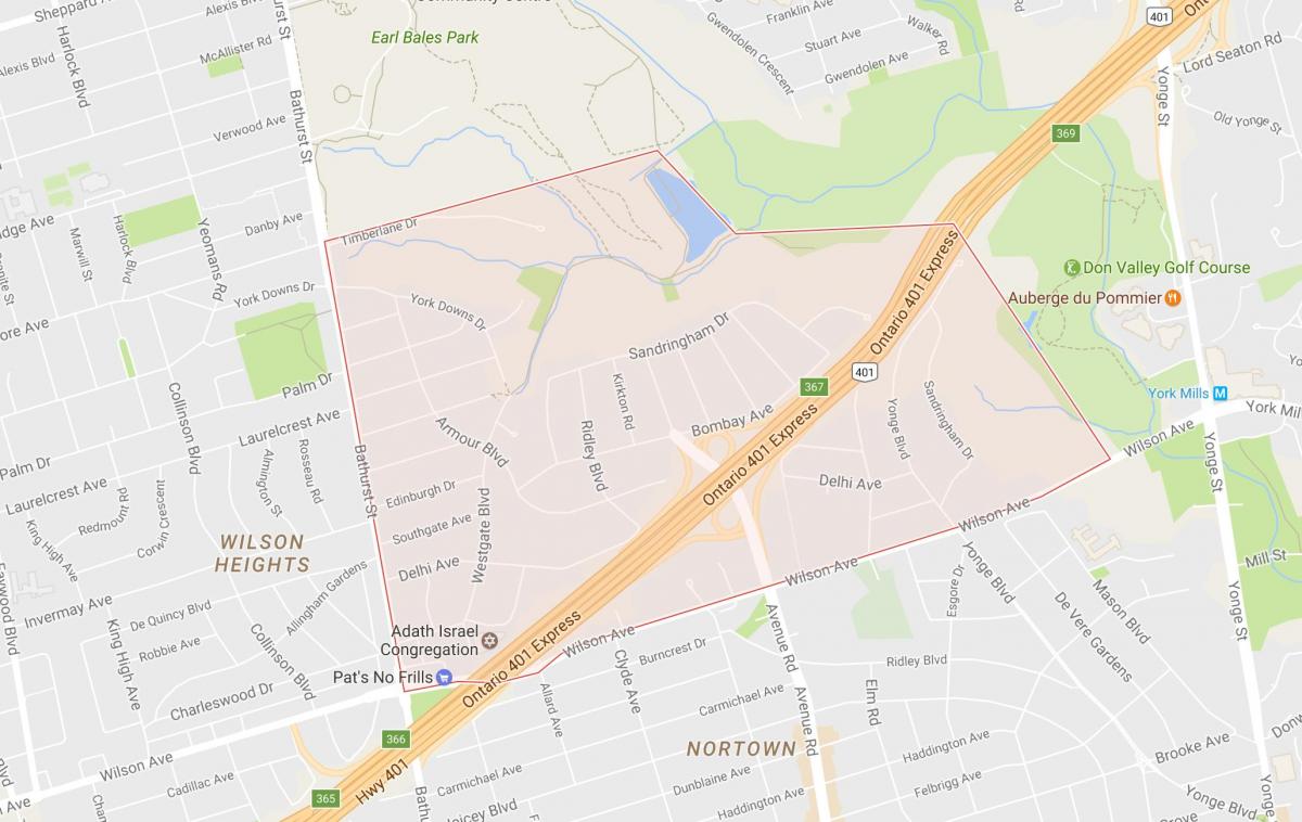 Mappa di Armatura Heights, quartiere di Toronto