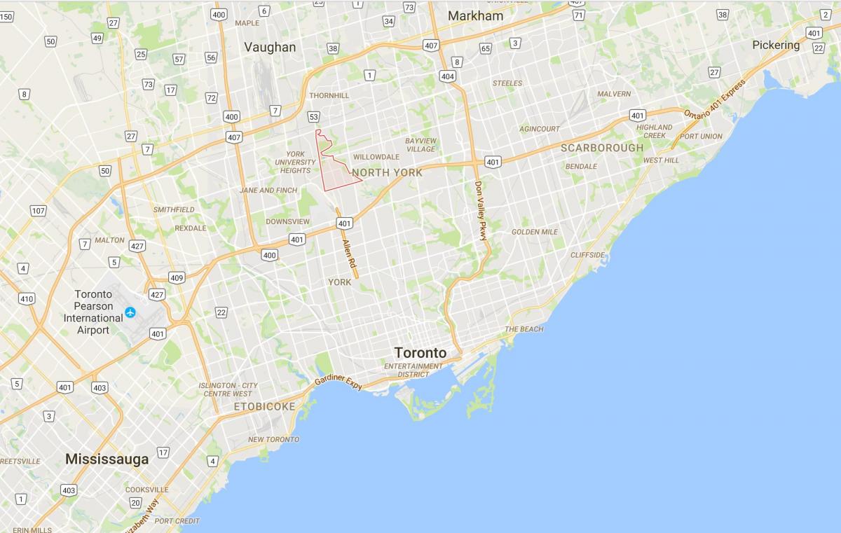Mappa di Bathurst Manor distretto di Toronto