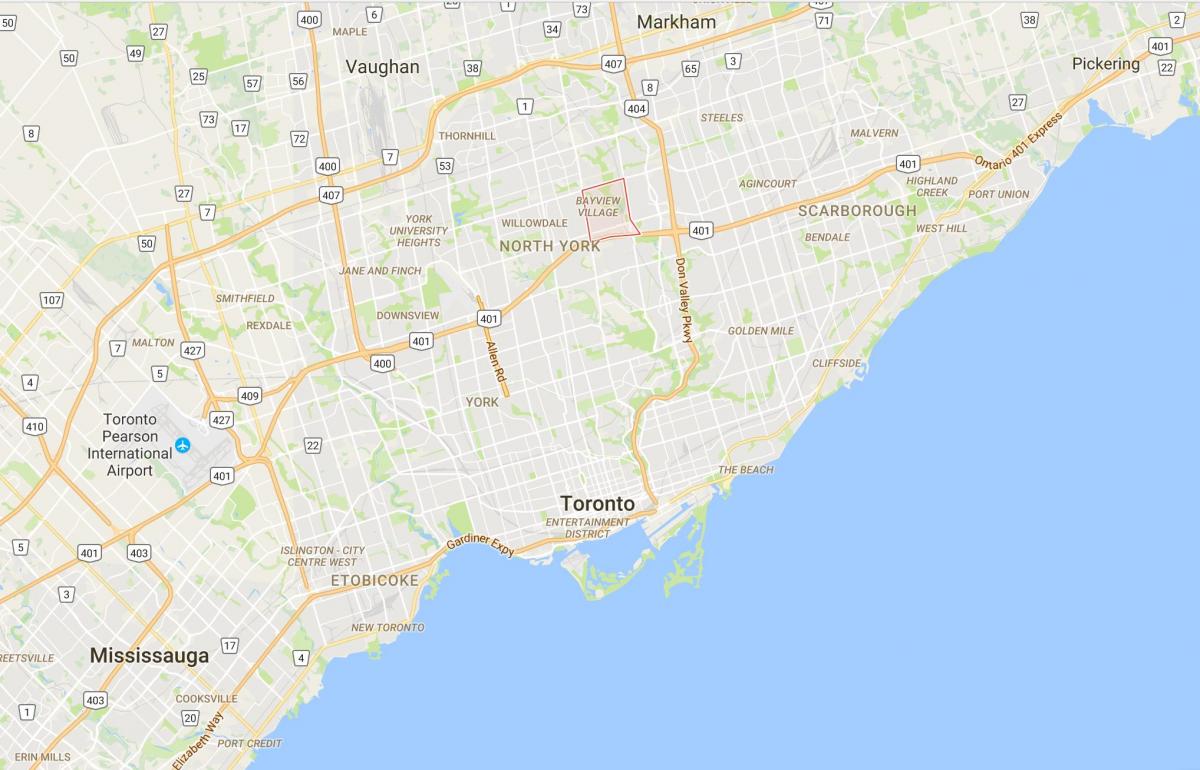 Mappa di Bayview Village distretto di Toronto