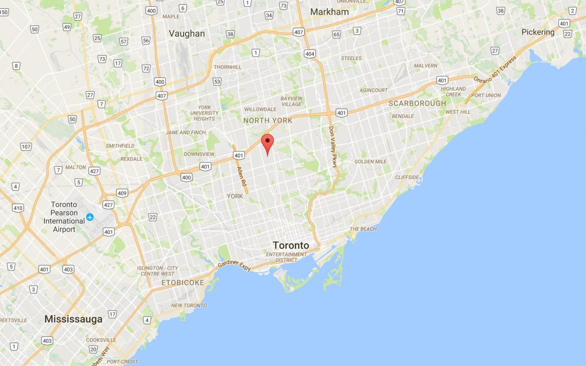 Mappa di Bedford Park district di Toronto