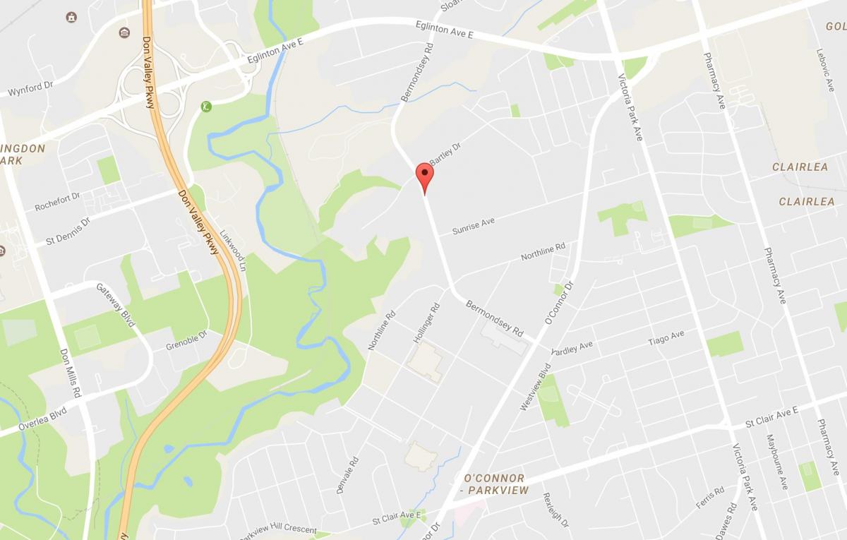 Mappa di Bermondsey quartiere di Toronto