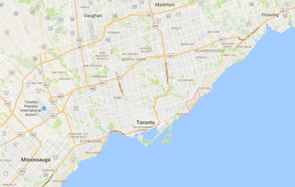 Mappa di Betulla Scogliera distretto di Toronto