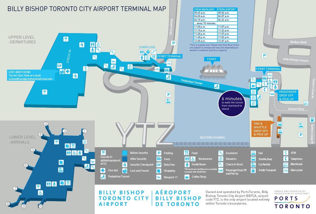Mappa di Billy Bishop Toronto city airport