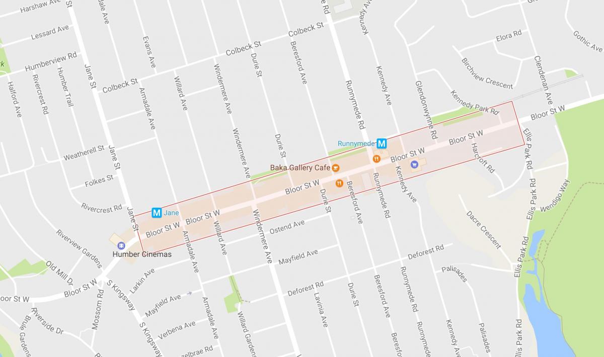 Mappa di Bloor West Village, quartiere di Toronto
