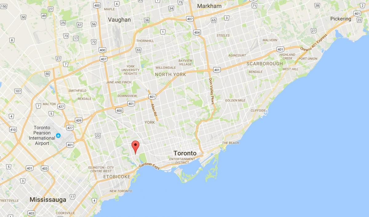 Mappa di Bloor West Village distretto di Toronto