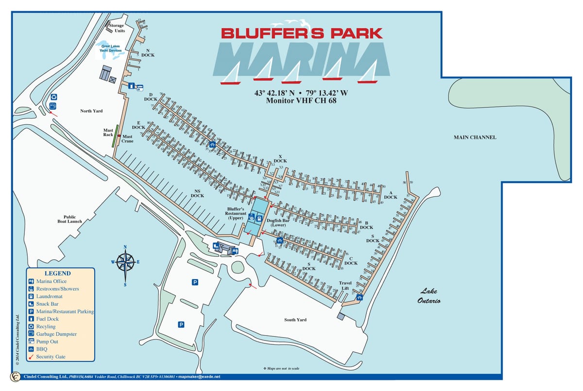 Mappa di Bluffer's Park Marina