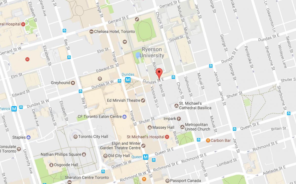 Mappa di Bond street Toronto
