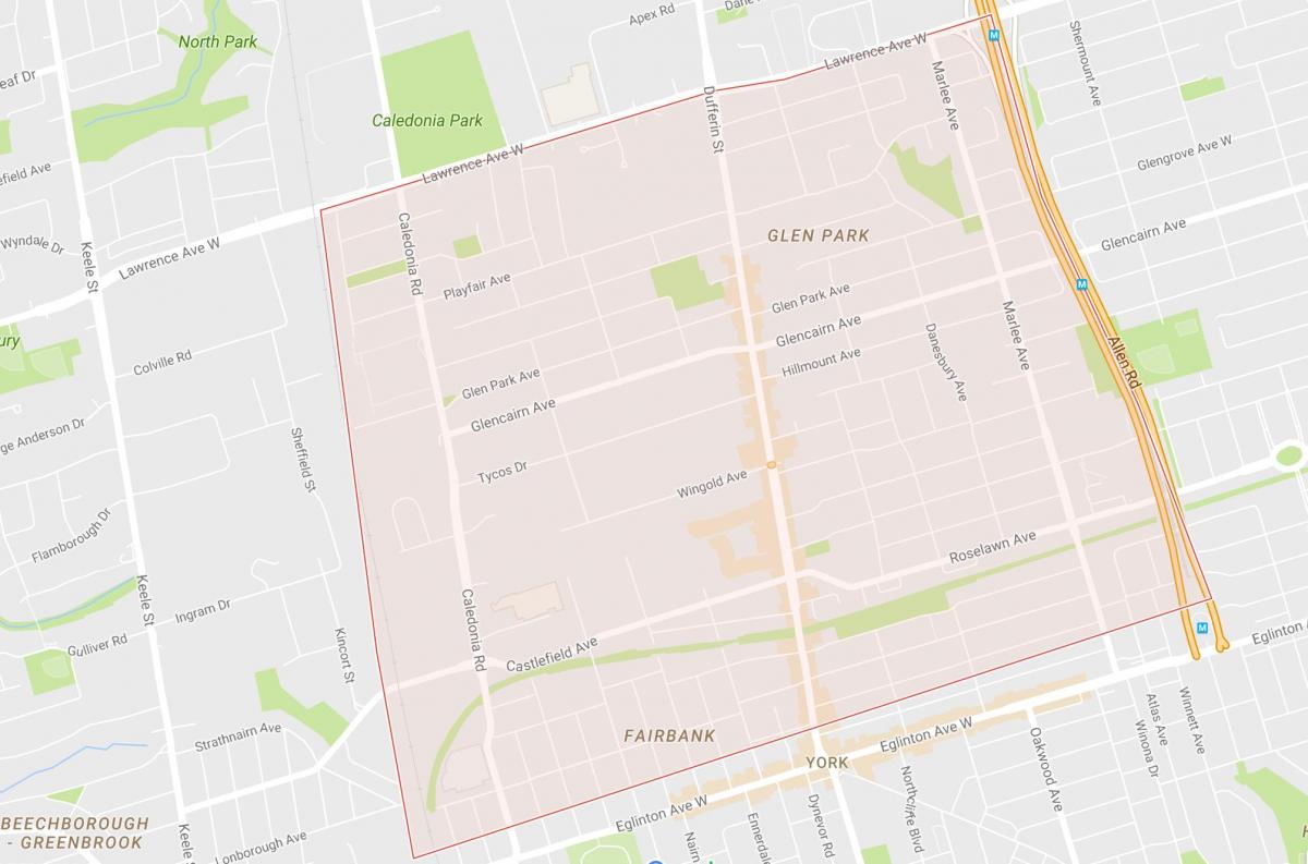 Mappa di Briar Hill–Belgravia quartiere di Toronto