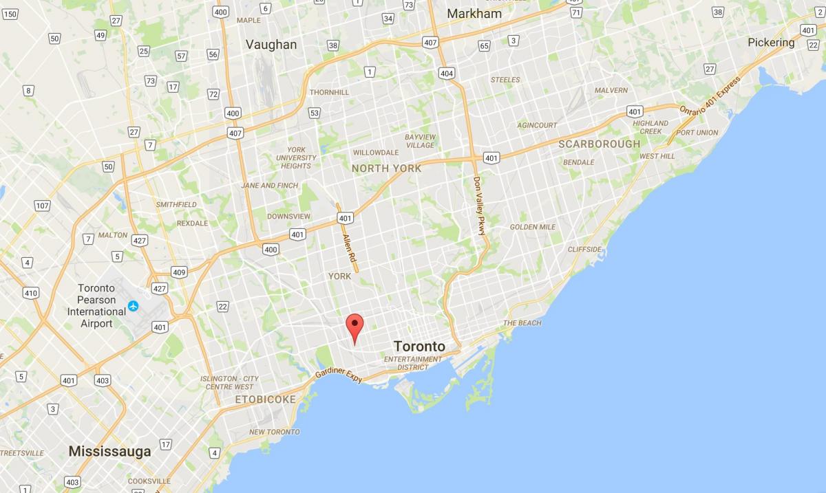 Mappa di Brockton Villaggio del distretto di Toronto