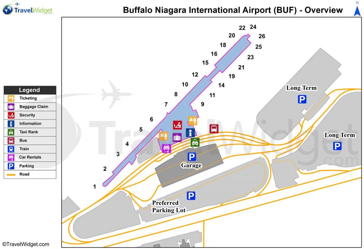 Mappa di Buffalo-Niagara airport