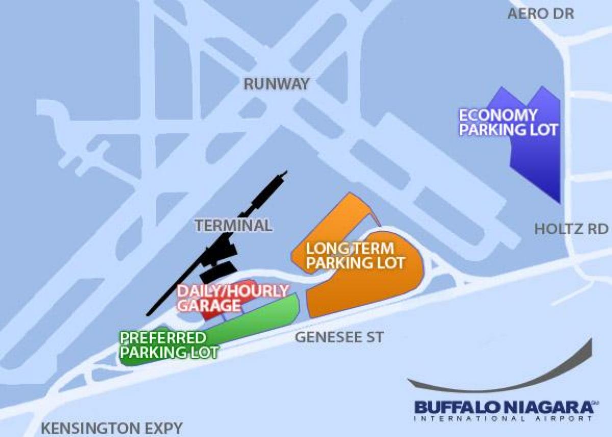 Mappa di Buffalo-Niagara parcheggio in aeroporto