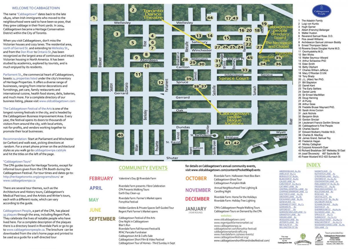 Mappa di Cabbagetown eventi Toronto