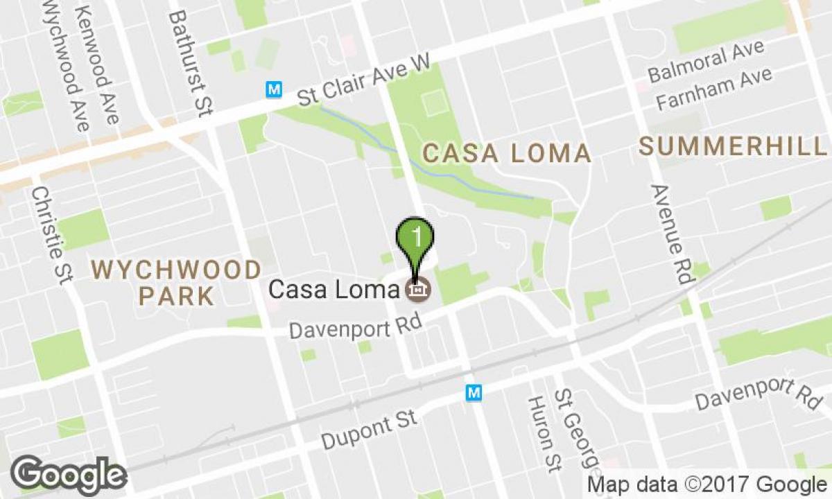 Mappa di Casa Loma Toronto