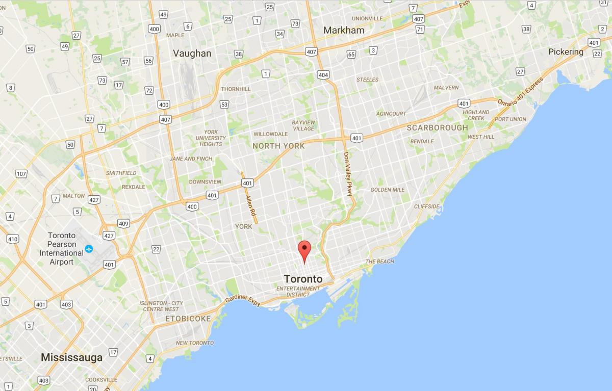 Mappa di Chiesa e Wellesley distretto di Toronto