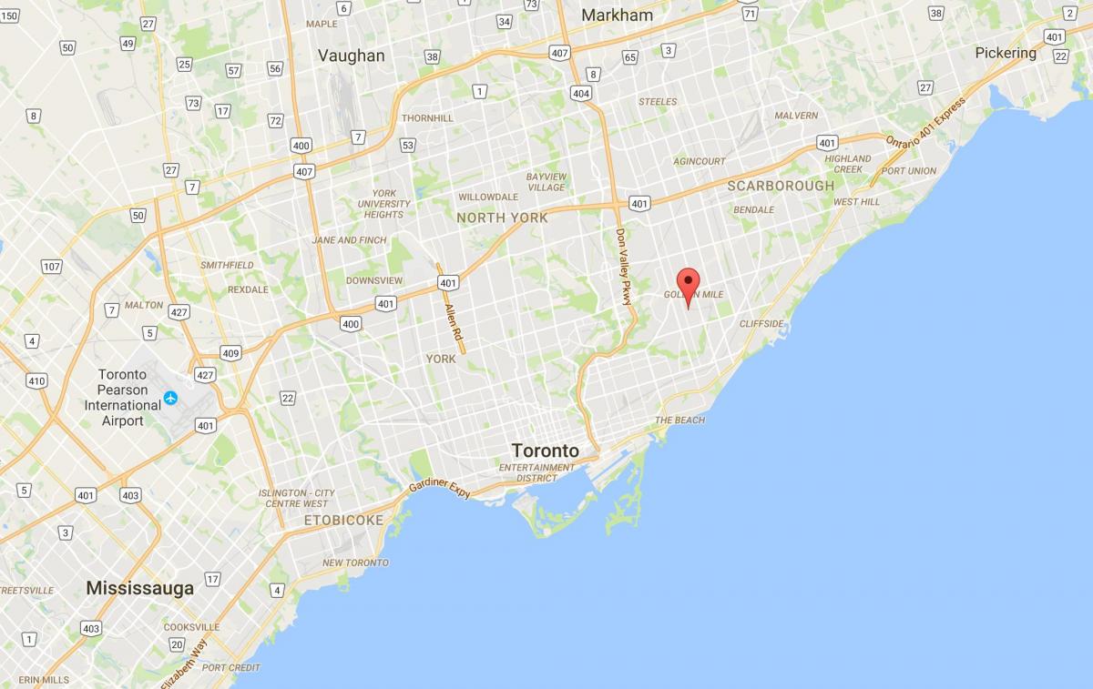 Mappa di Clairlea distretto di Toronto