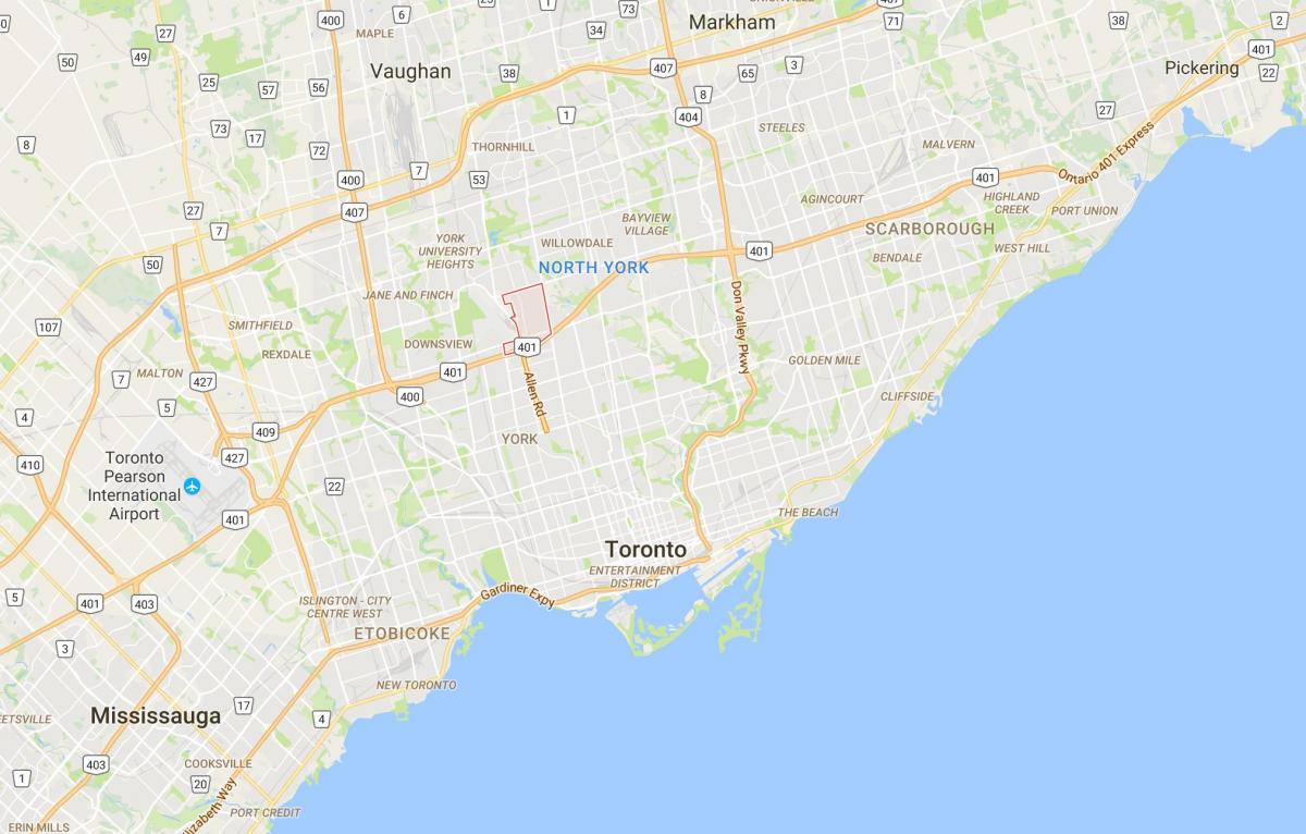 Mappa di Clanton Park district di Toronto