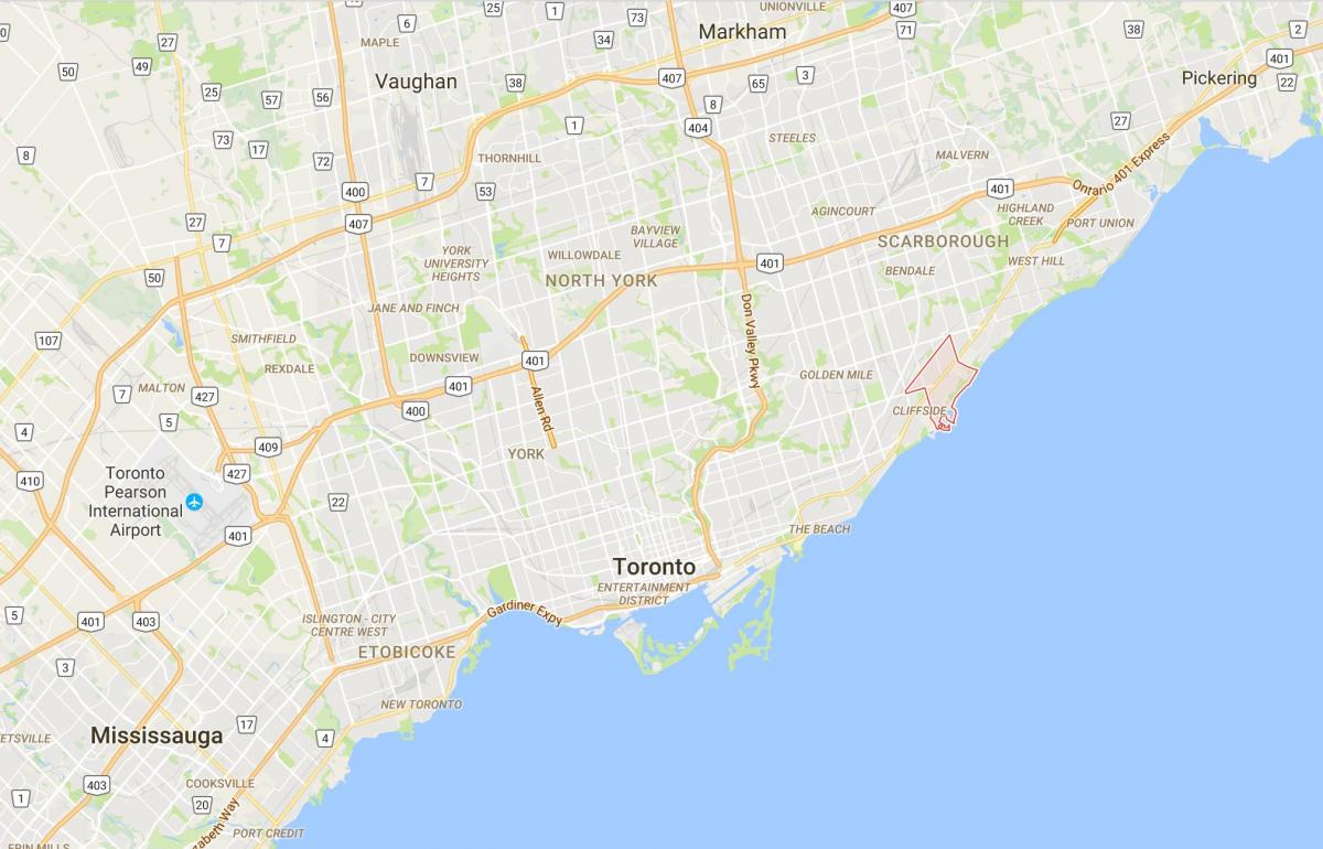 Mappa di Cliffcrest distretto di Toronto