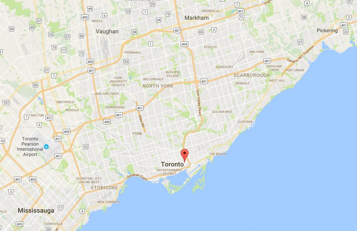 Mappa di Corktown distretto di Toronto