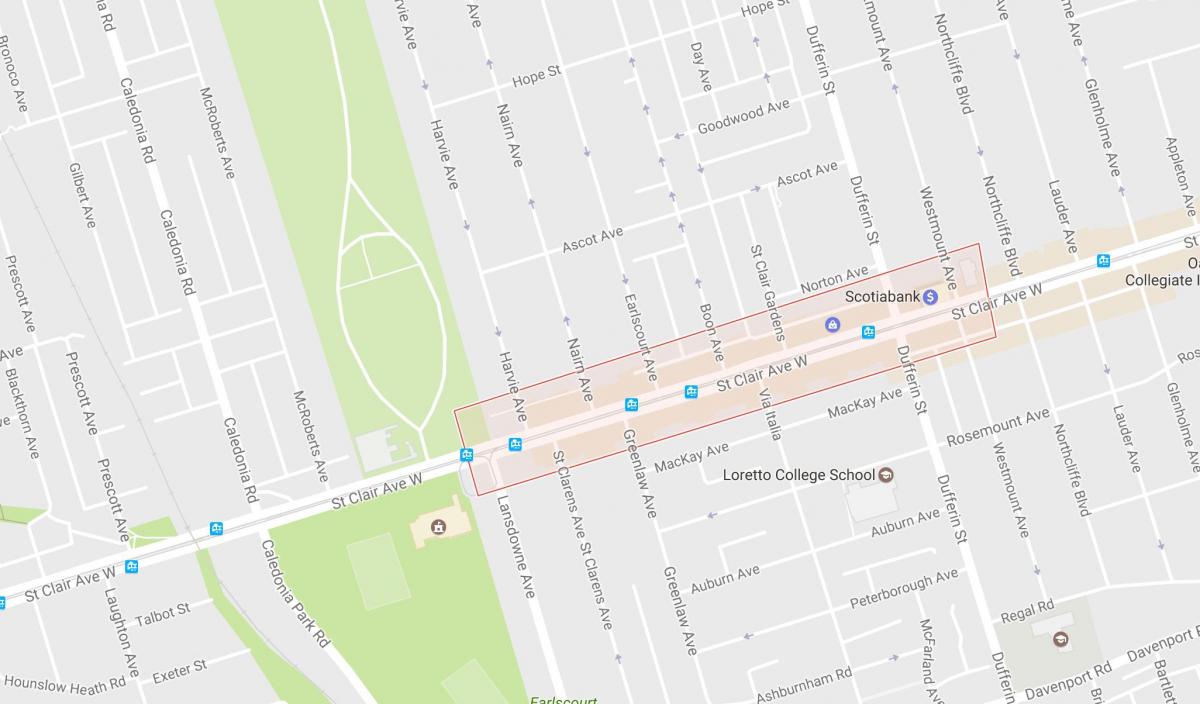 Mappa di Corso Italia quartiere di Toronto