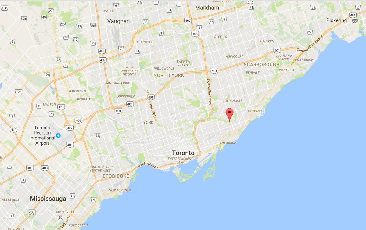 Mappa di Mezzaluna quartiere della Città di Toronto