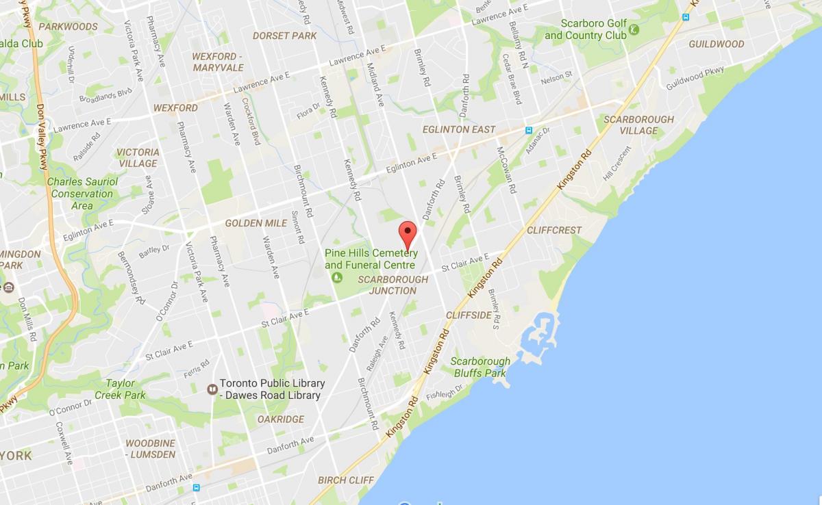 Mappa di Danforth strada Toronto