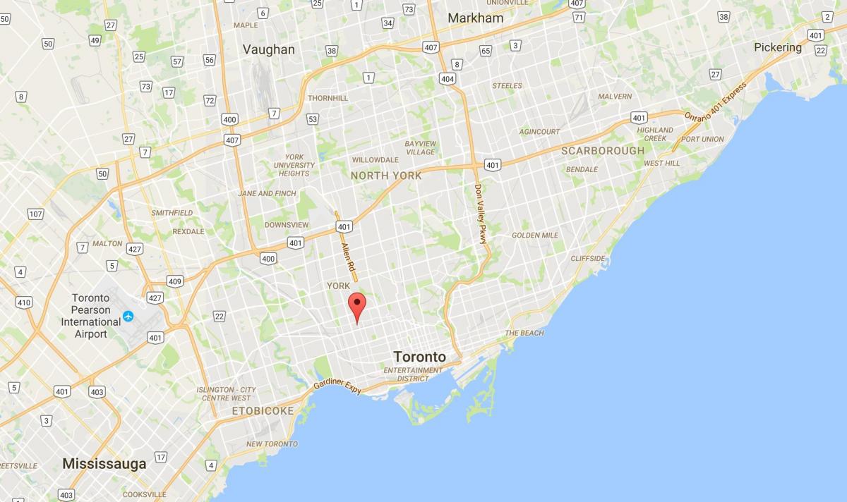 Mappa di Davenport distretto di Toronto