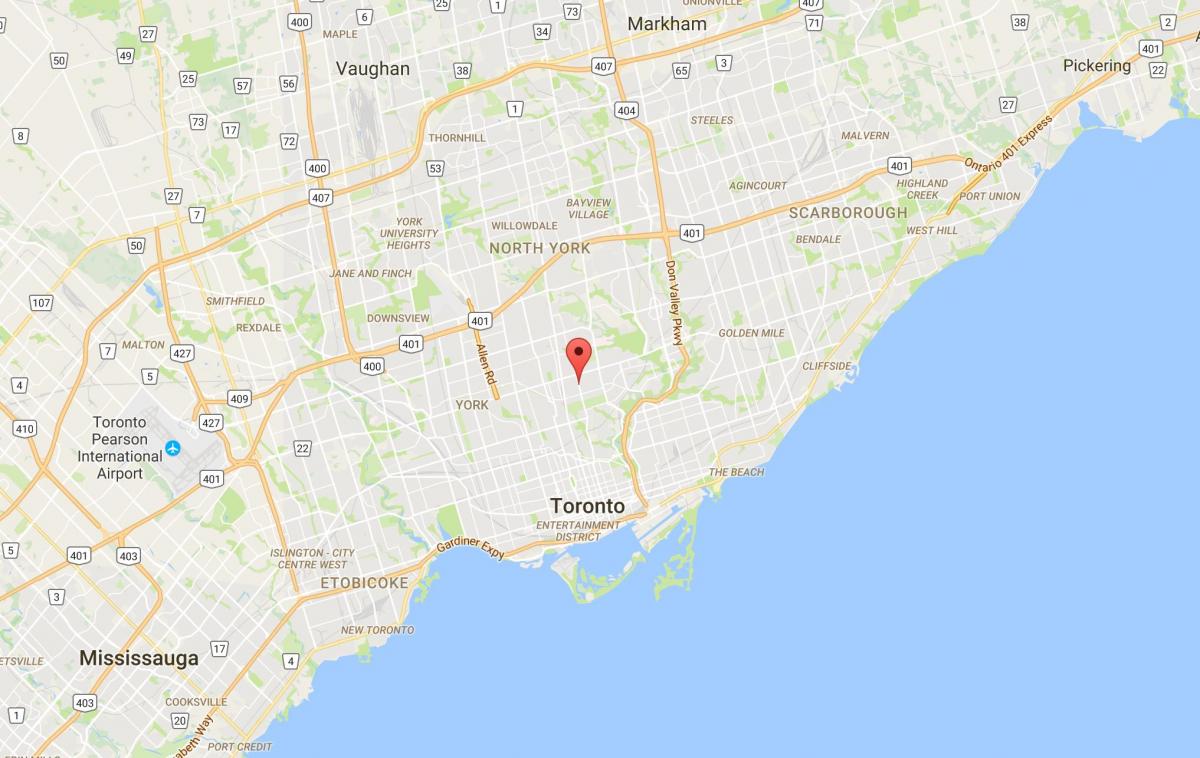 Mappa di Davisville Villaggio del distretto di Toronto