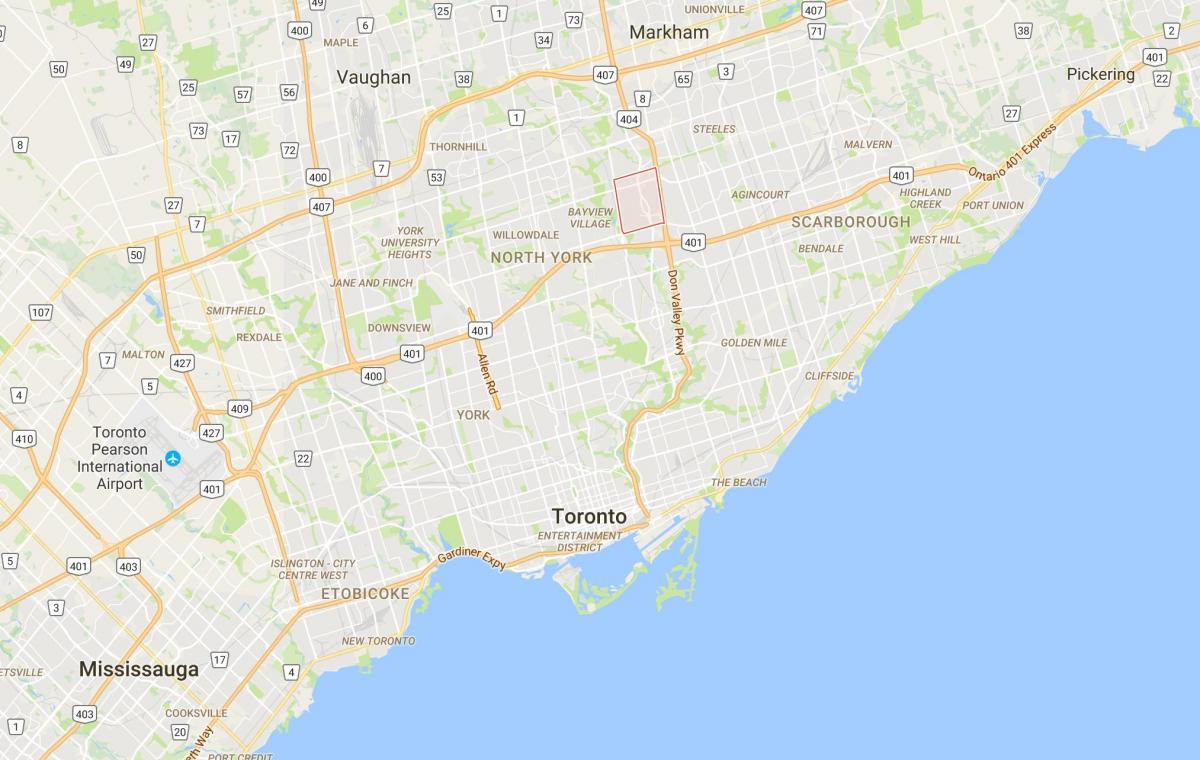 Mappa di Don Valley Village distretto di Toronto