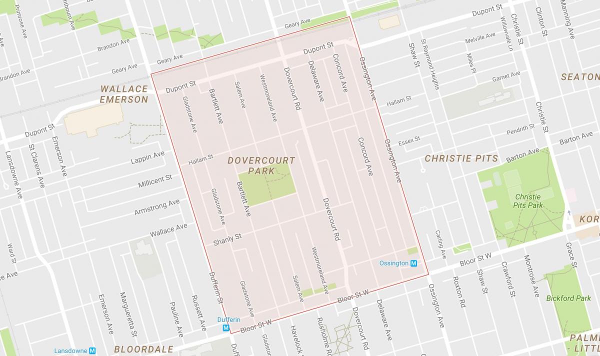 Mappa di Dovercourt Park nel quartiere di Toronto