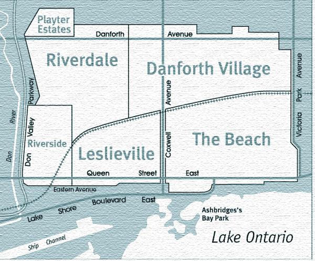 Mappa di East end di Toronto