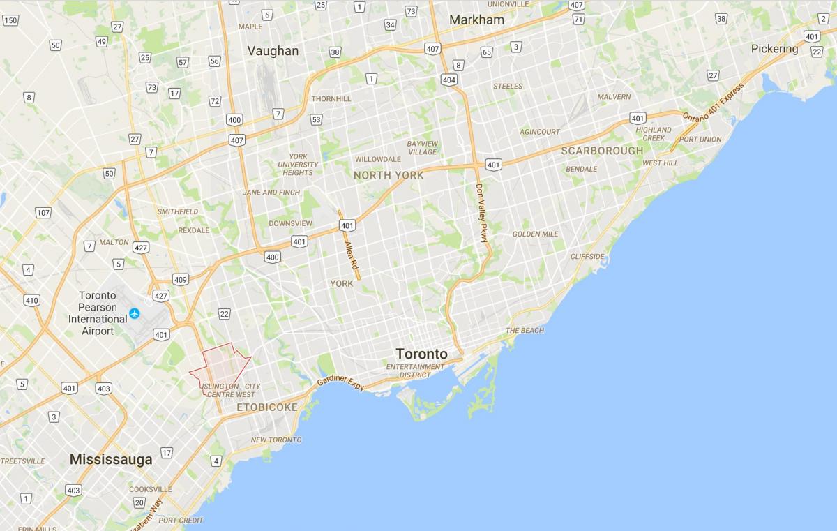 Mappa di Eatonville distretto di Toronto