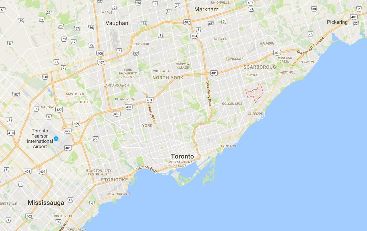Mappa di Eglinton quartiere ad Est di Toronto