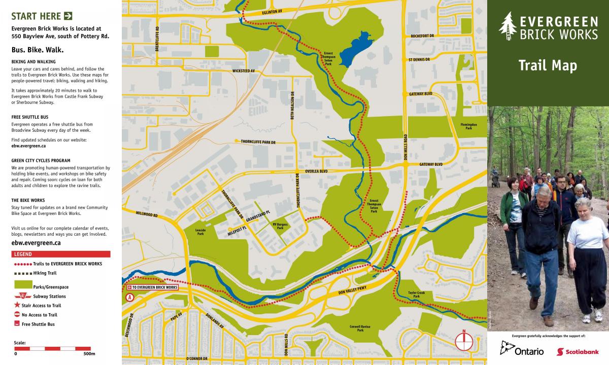 Mappa di Evergreen Laterizi Toronto trail