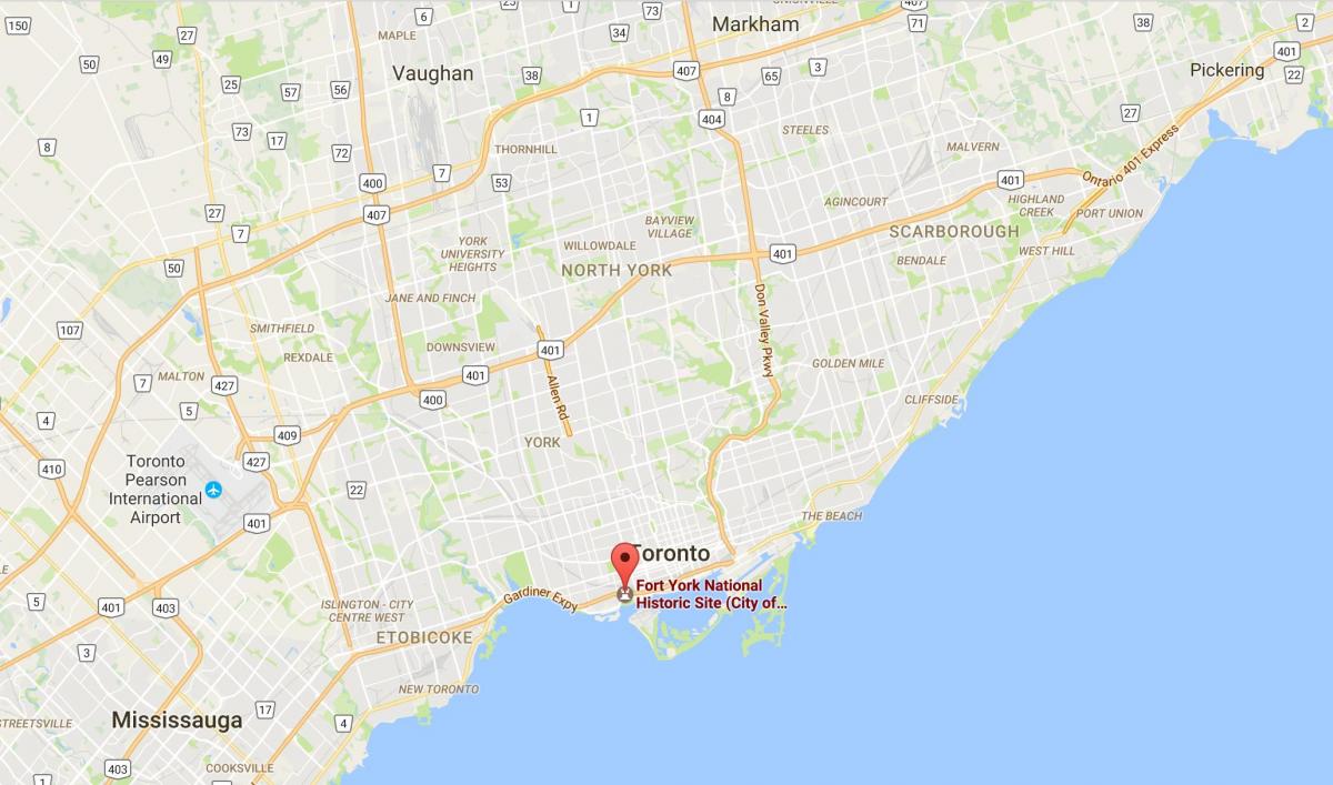 Mappa di Fort York district di Toronto