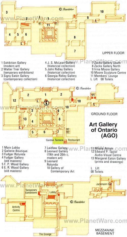 Mappa della Galleria d'Arte dell'Ontario