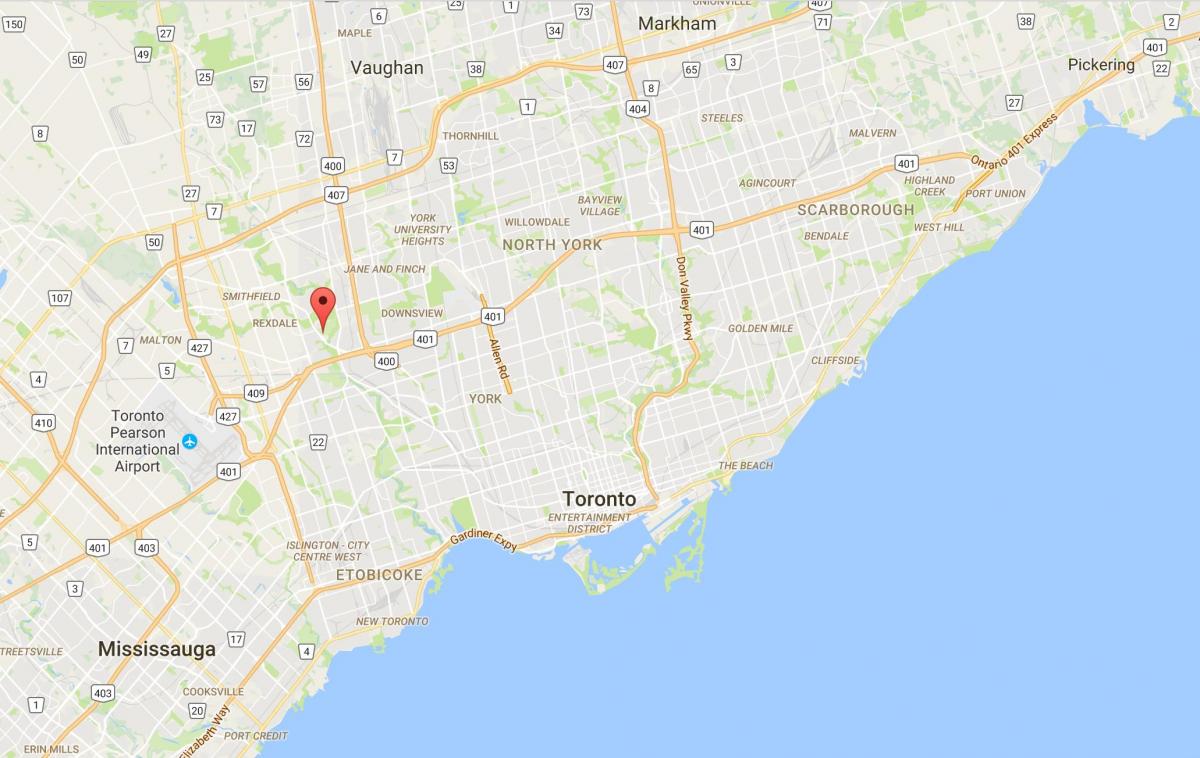 Mappa degli Olmi del distretto di Toronto