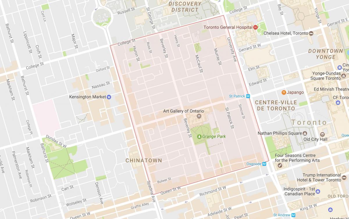 Mappa di Grange Park nel quartiere di Toronto