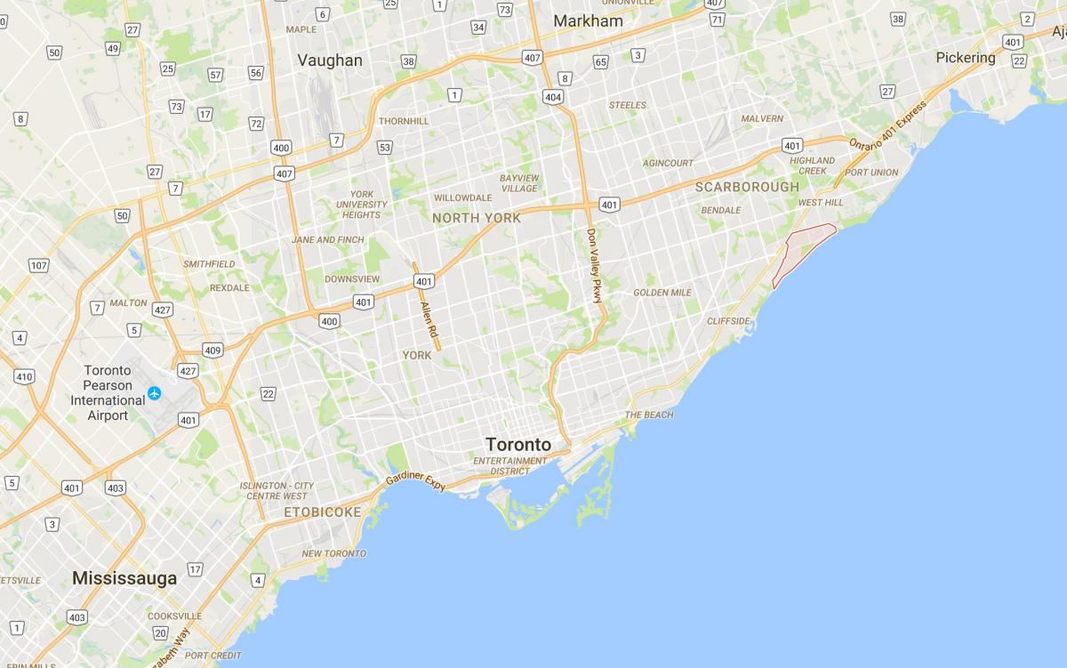 Mappa di Guildwood distretto di Toronto