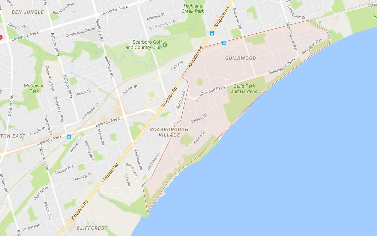 Mappa di Guildwood quartiere di Toronto