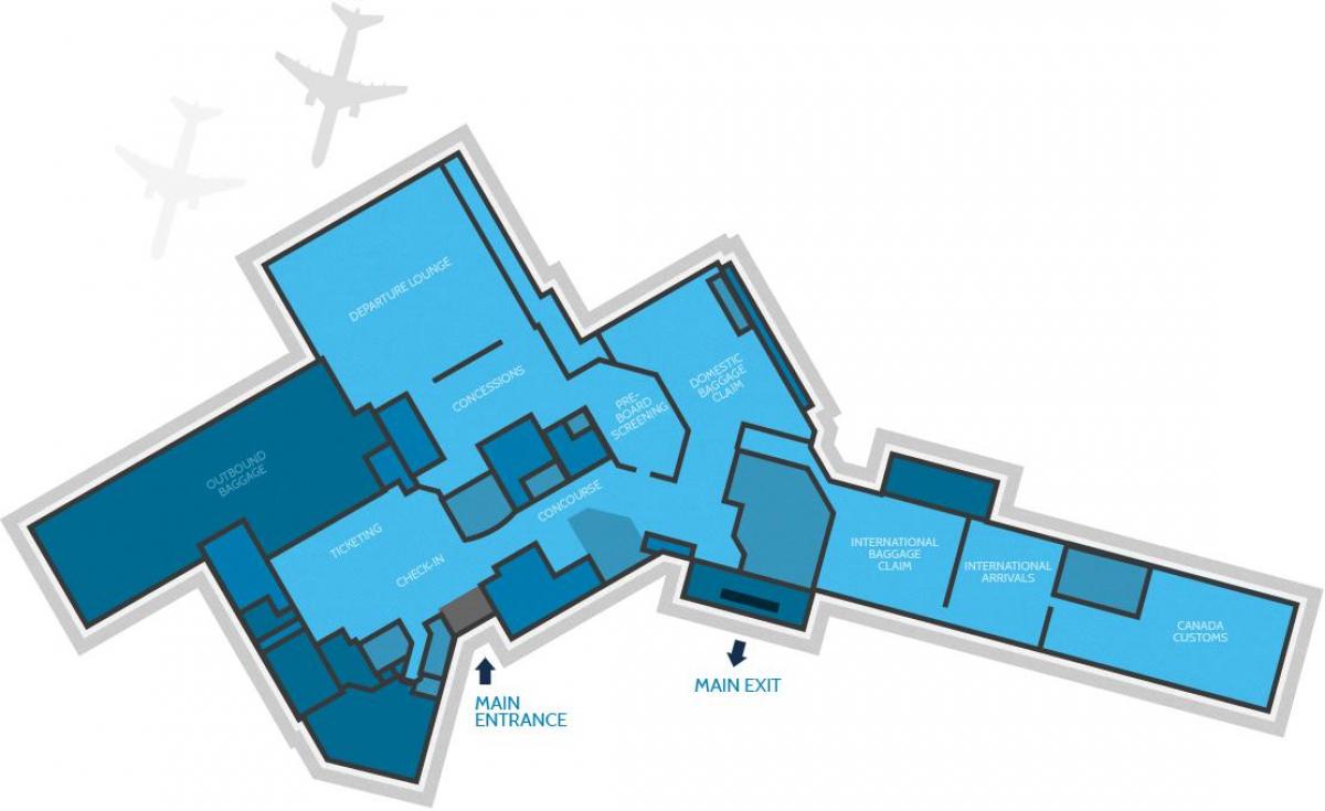 Mappa di Hamilton airport terminal