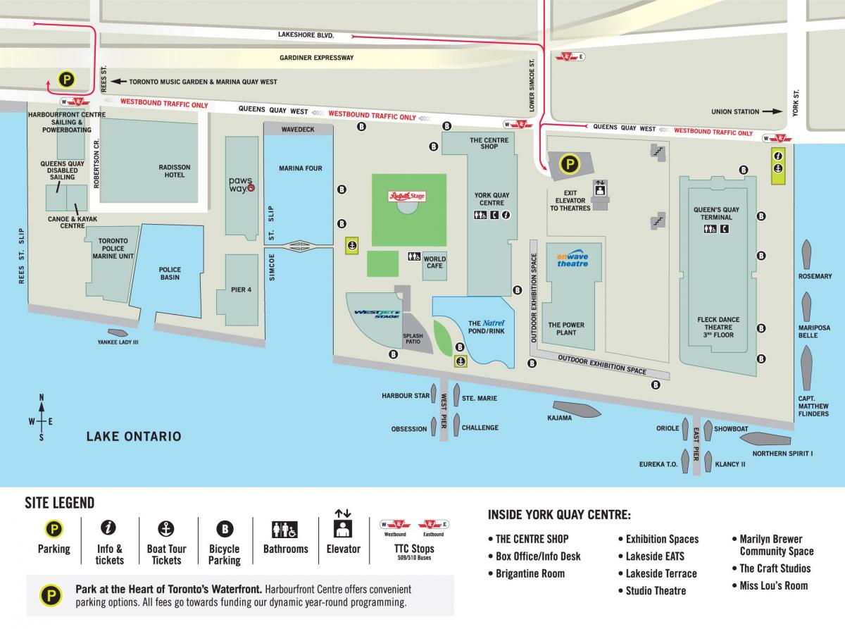 Mappa di Harbourfront Centre di Toronto