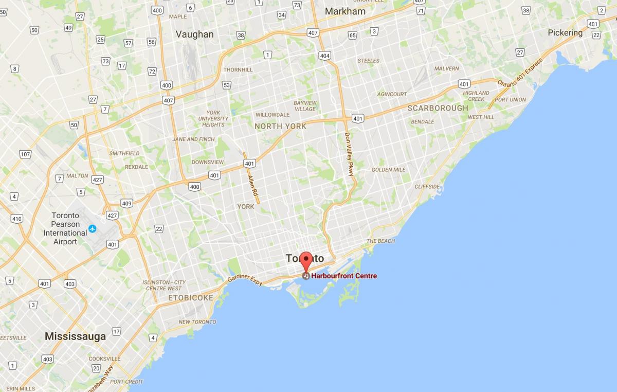 Mappa di Harbourfront distretto di Toronto