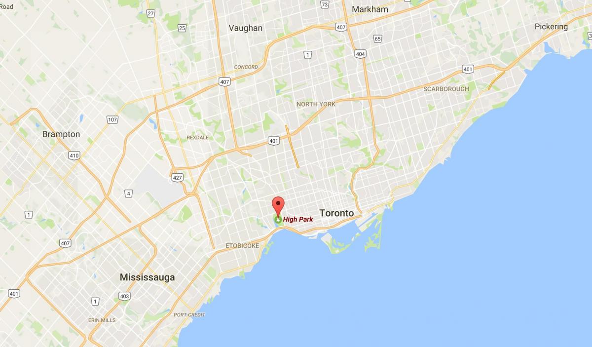 Mappa di High Park district di Toronto