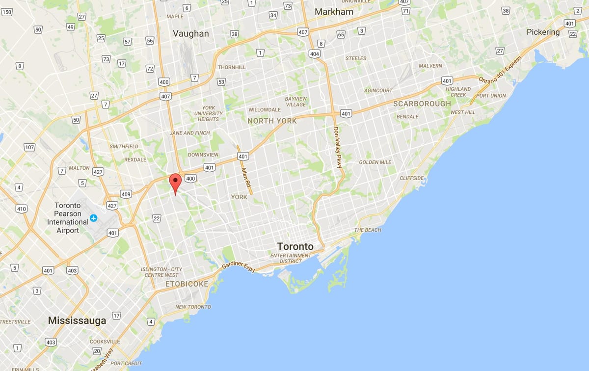 Mappa di Humber Heights – Westmount distretto di Toronto