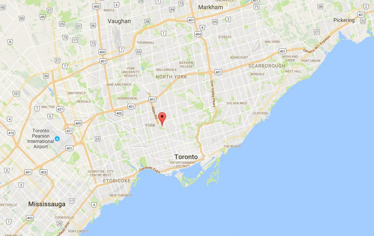 Mappa di Humewood–Cedarvale distretto di Toronto